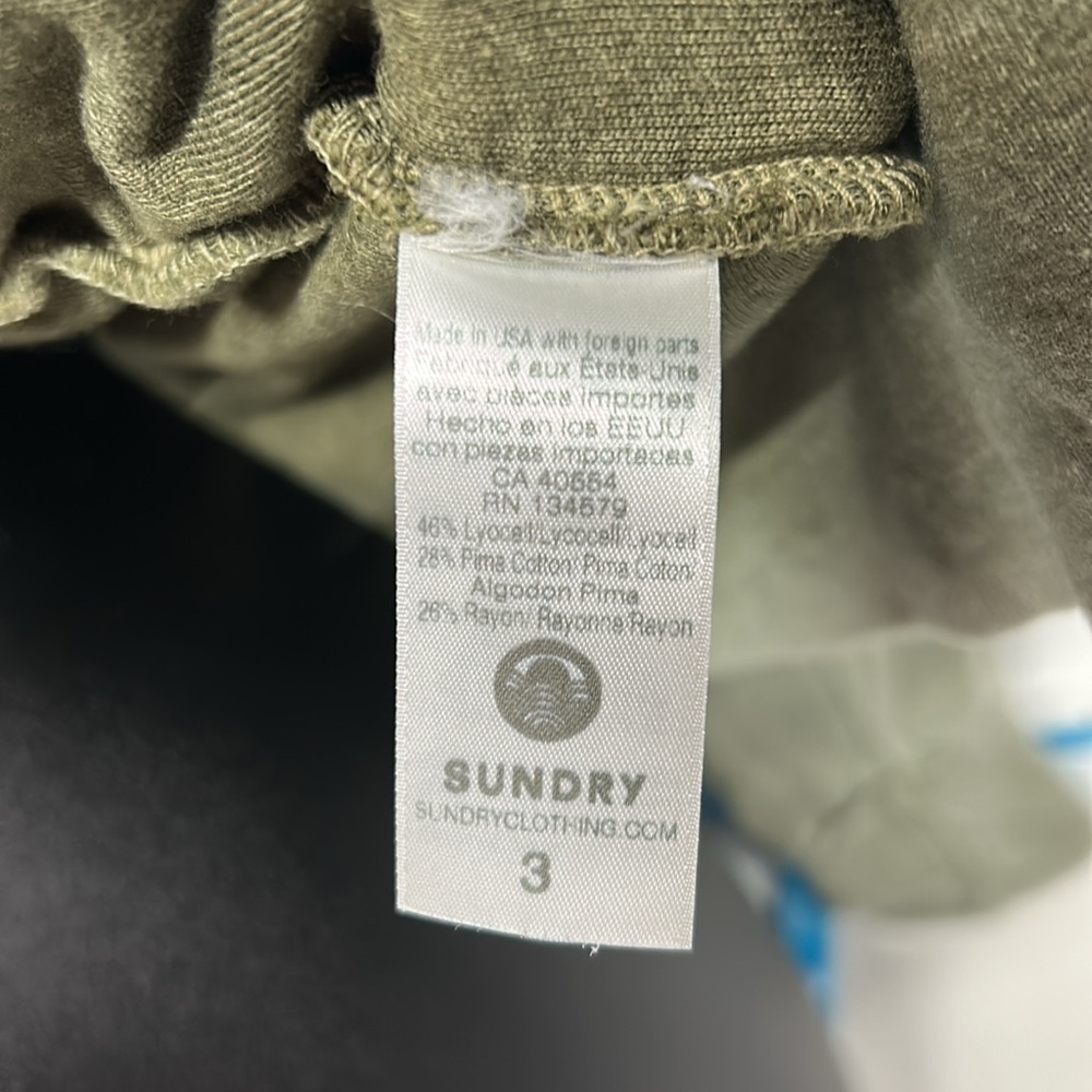 Sundry Olive Knit Top zipper hoodie size small live local - Picture 7 of 8